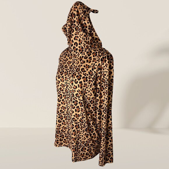 Haute Edition Leopard Print Cowl Neck Top w/ Built-In Mask 🐆 Size M - Picture 3 of 8